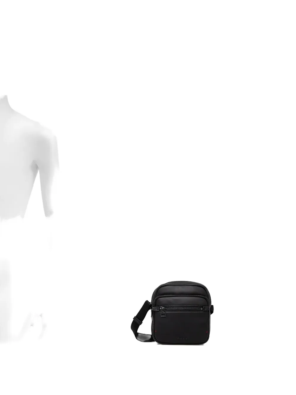 Hugo Boss Zip-fastening Faux-leather Messenger Bag In Black