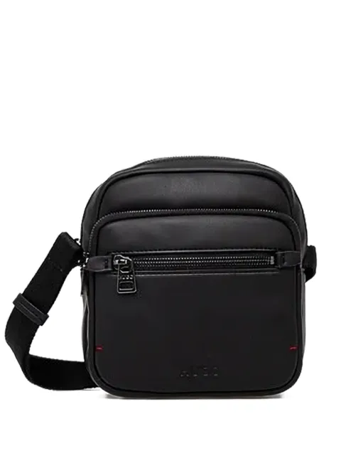 HUGO zip-fastening faux-leather messenger bag