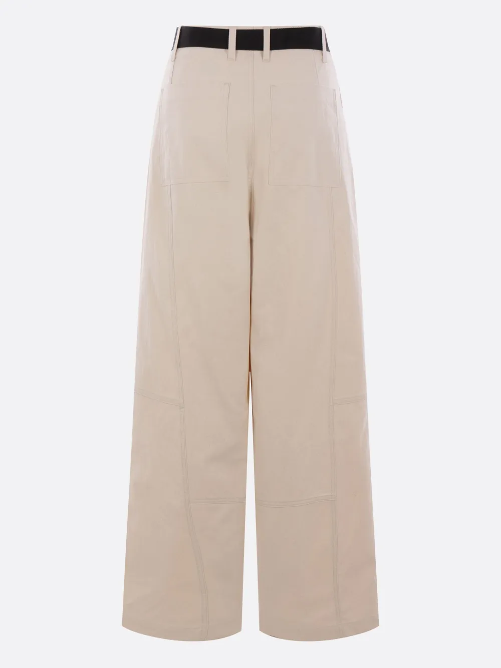 Plan C belted canvas trousers - Beige