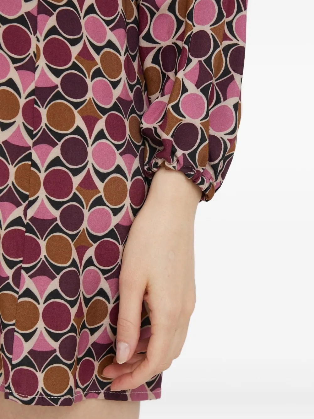 Sisley Mini-jurk met geometrische print en lange mouwen Roze