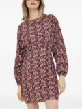 Sisley geometric-print long-sleeve mini dress - Pink
