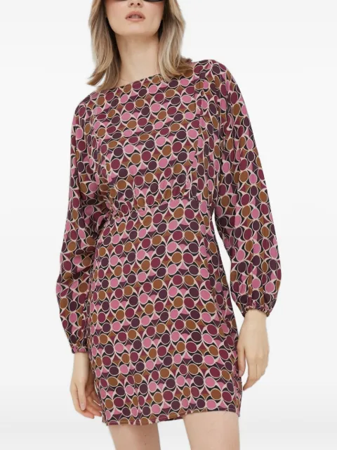 Sisley geometric-print long-sleeve mini dress