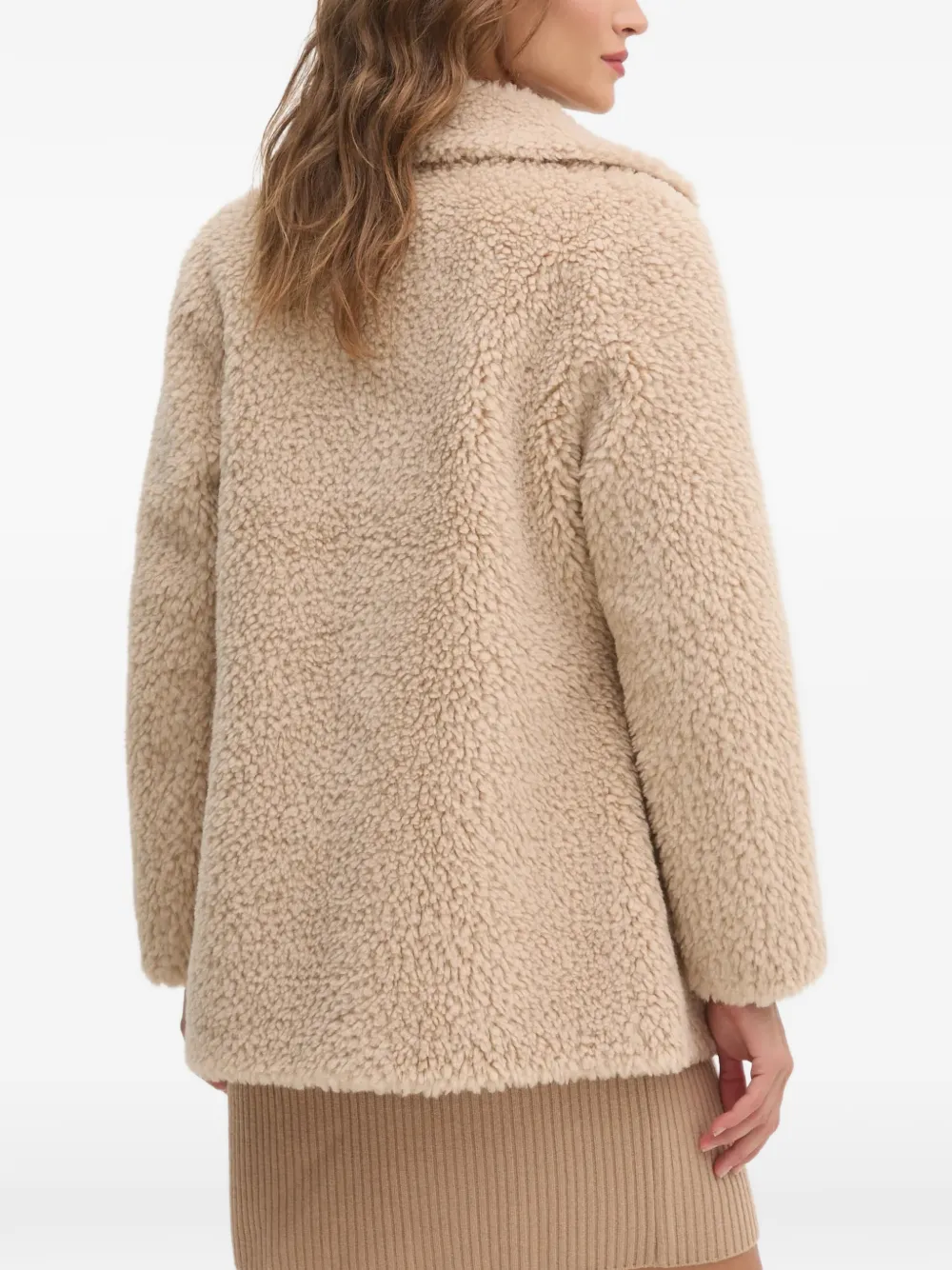 Sisley teddy-texture coat Beige