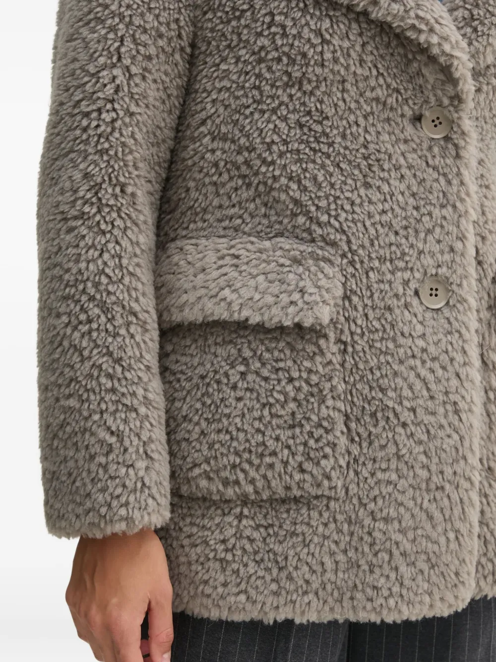 Sisley Paris Fleece-texture Jacket In Gray