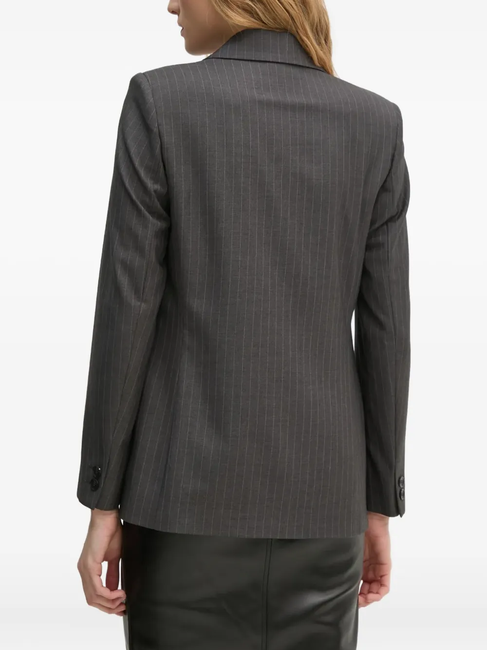 Sisley Paris Pinstriped Blazer In Gray