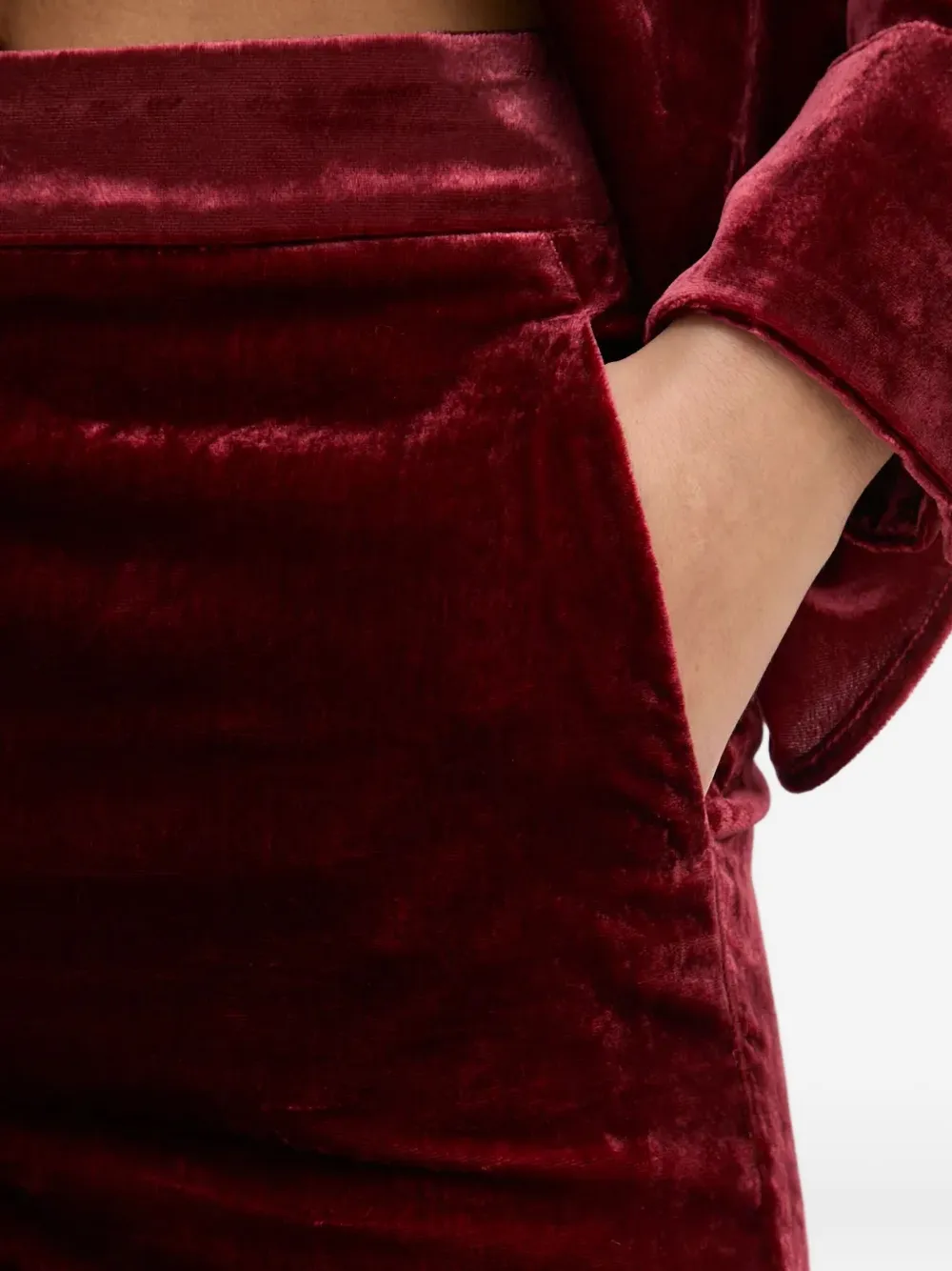 Sisley Paris Velvet Trousers In Brown