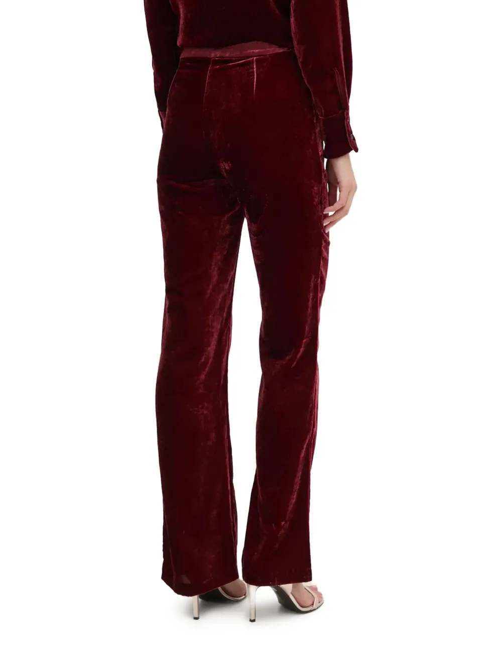 Sisley Paris Velvet Trousers In Brown