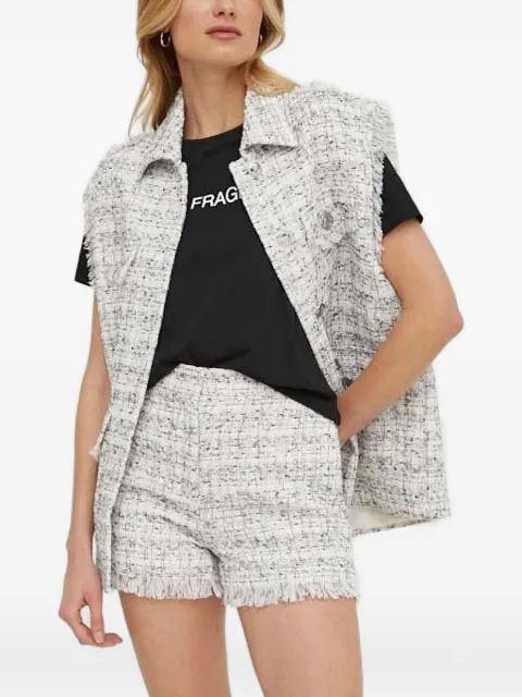Sisley frayed tweed waistcoat