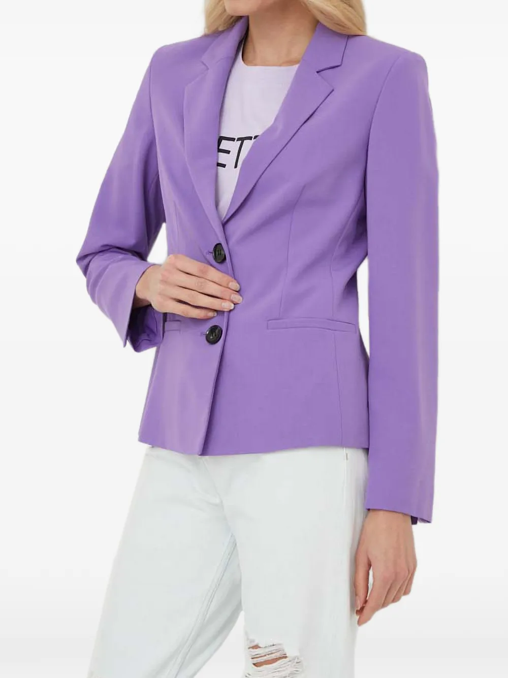 Sisley buttoned notched-lapel blazer - Purple