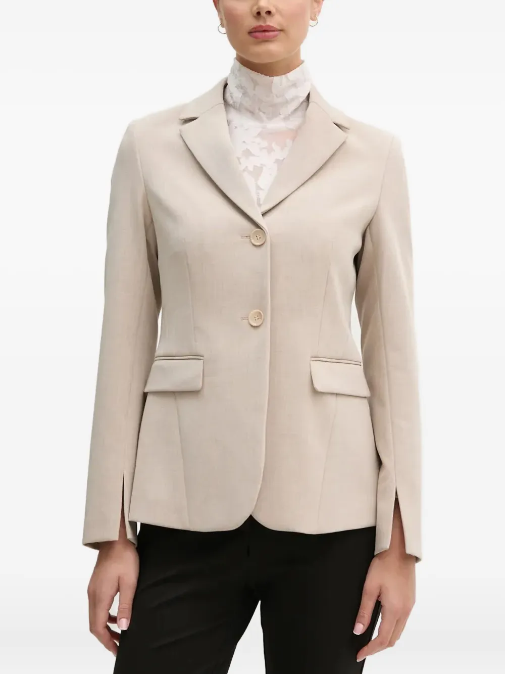 Sisley Paris Dart-detailing Blazer In Neutral