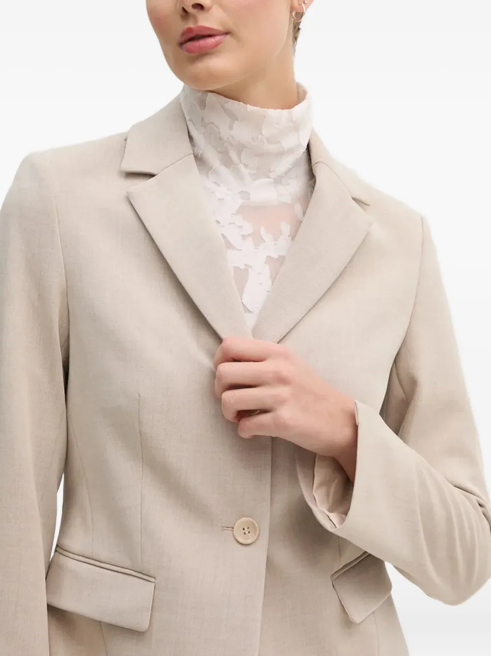 Sisley Paris Dart-detailing Blazer In Neutral
