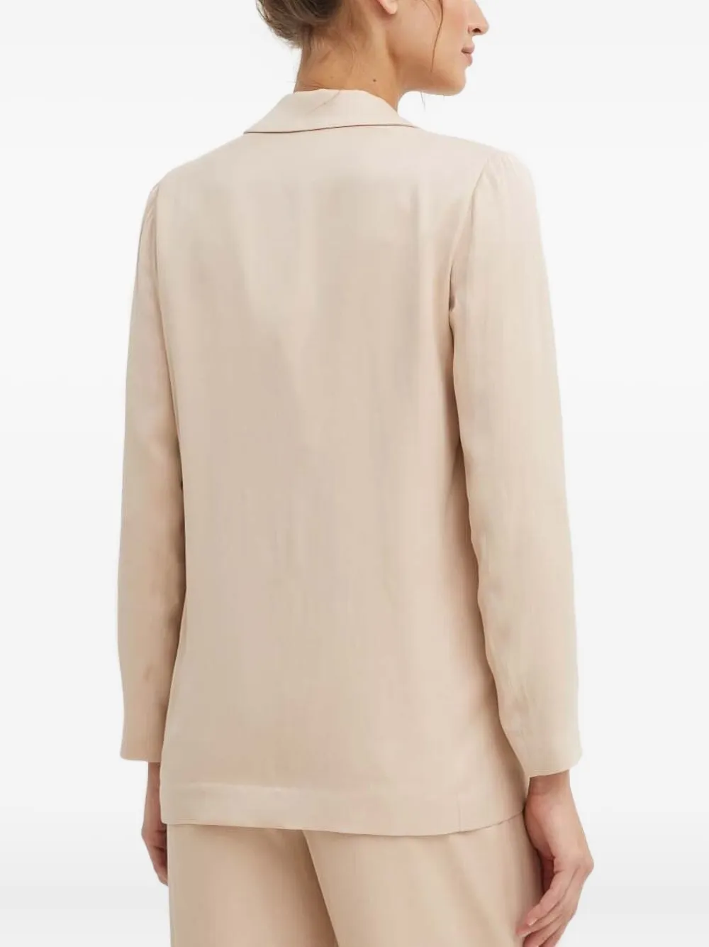 Sisley Paris Notched Single-button Blazer In Neutral