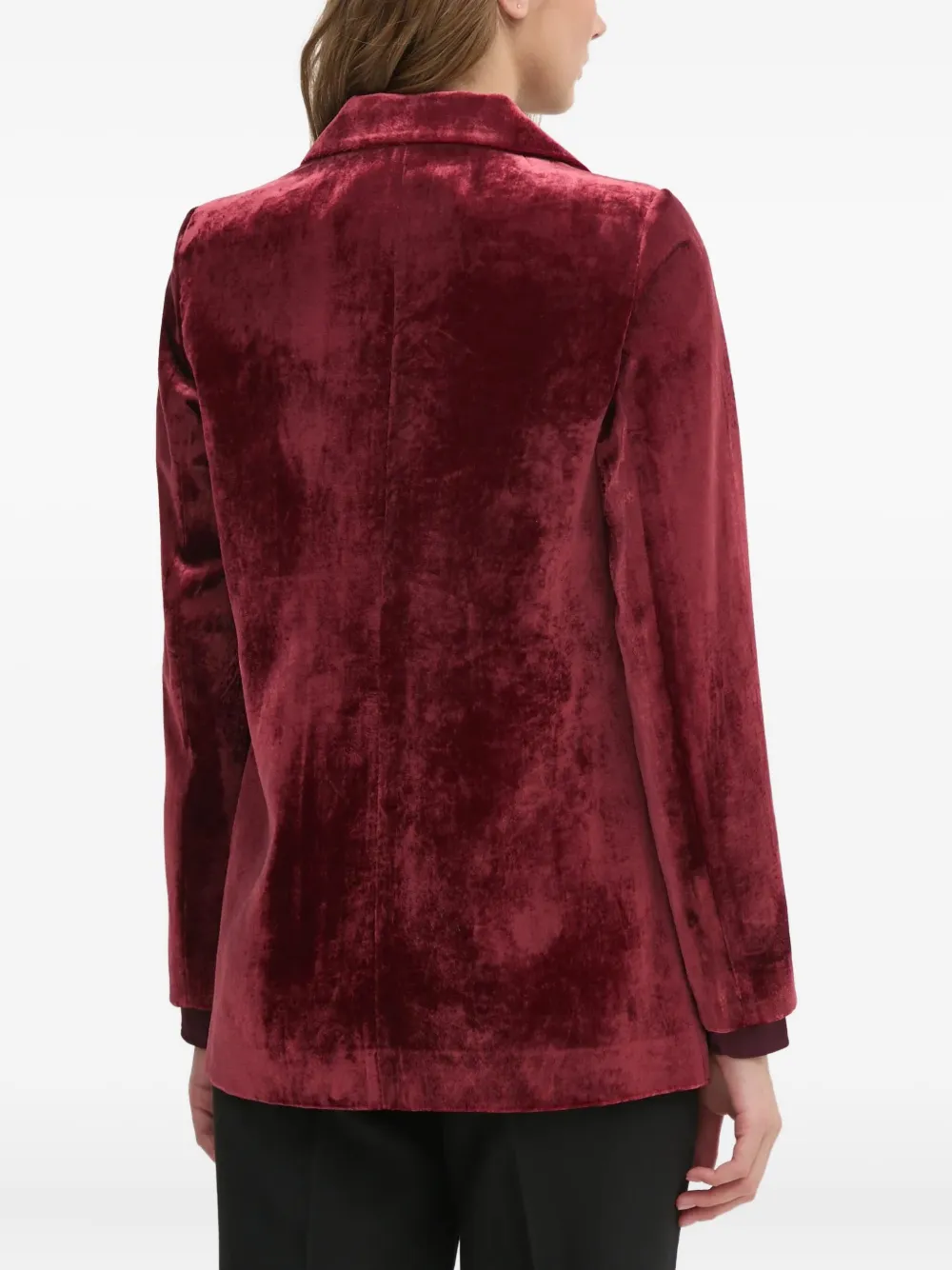 Sisley Paris Velour Blazer In Burgundy