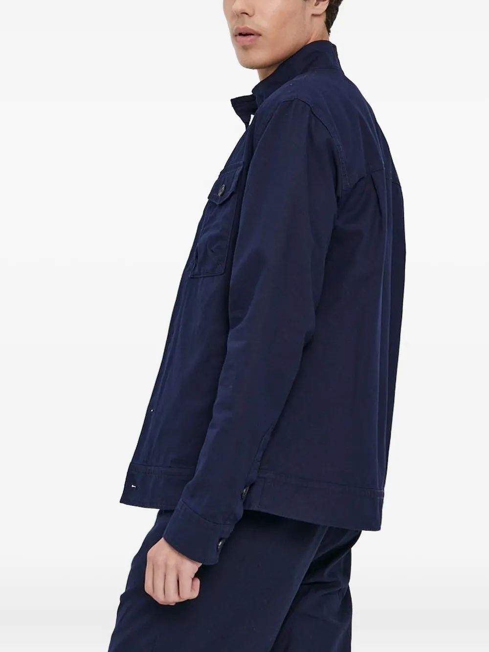 Sisley button-fastening flap-pocket jacket Blauw