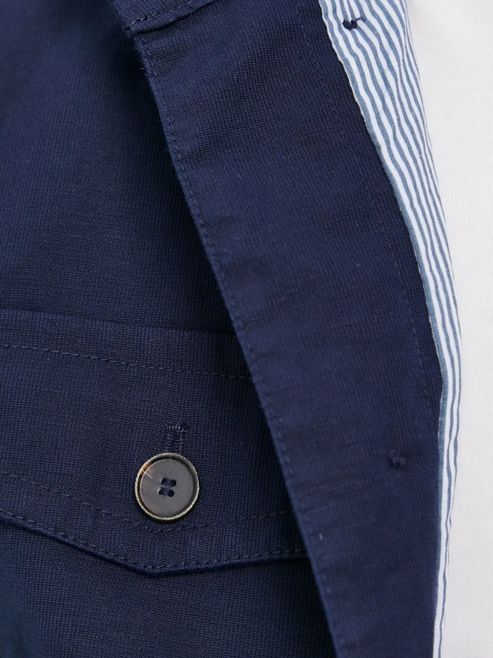 Sisley button-fastening flap-pocket jacket Blauw