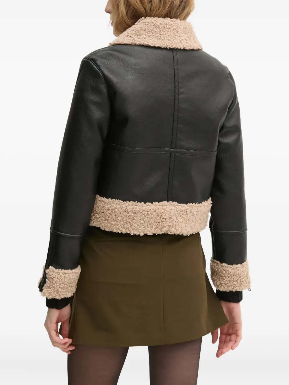Sisley Paris Faux-leather Jacket In Black