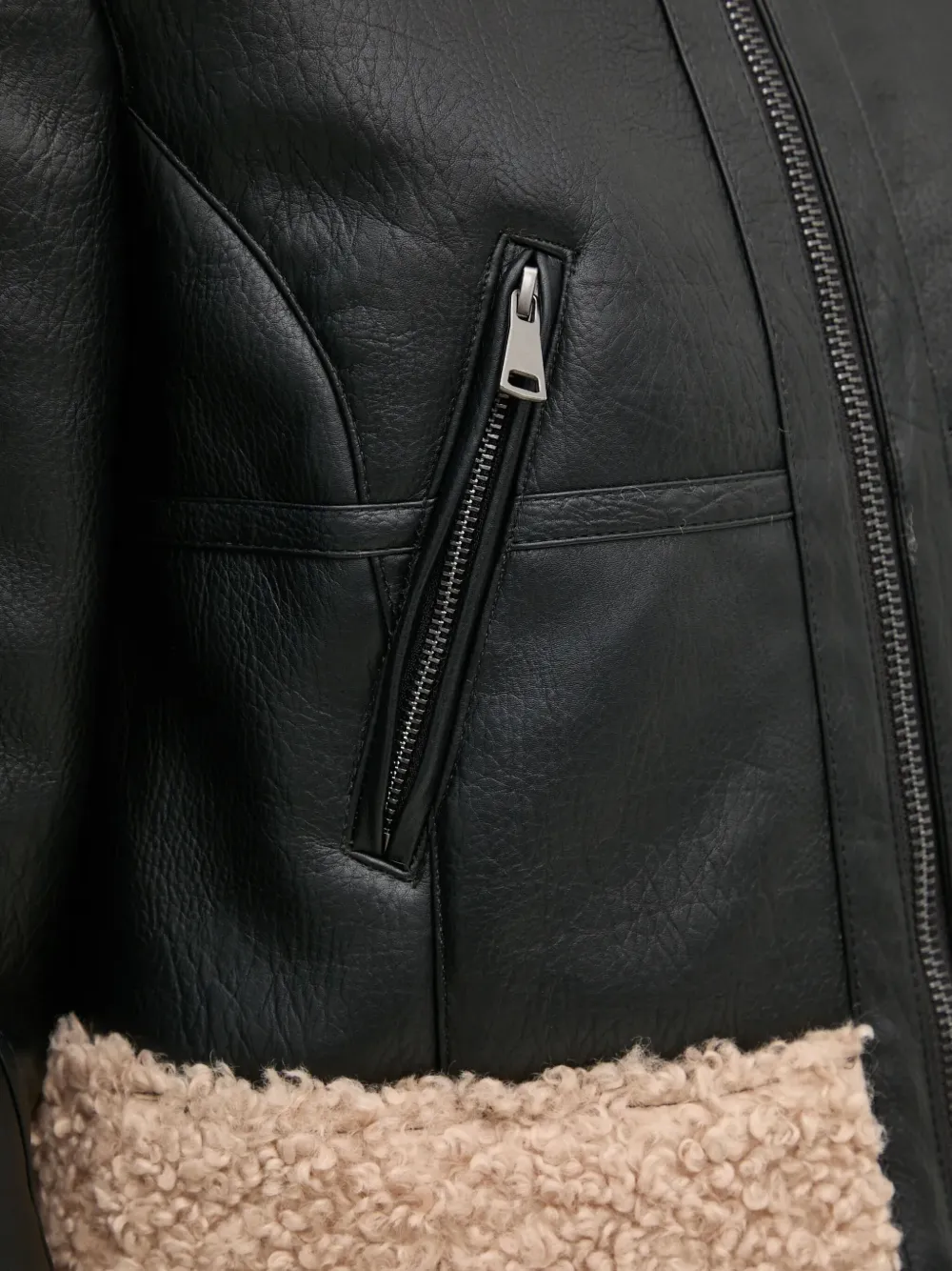 Sisley Paris Faux-leather Jacket In Black