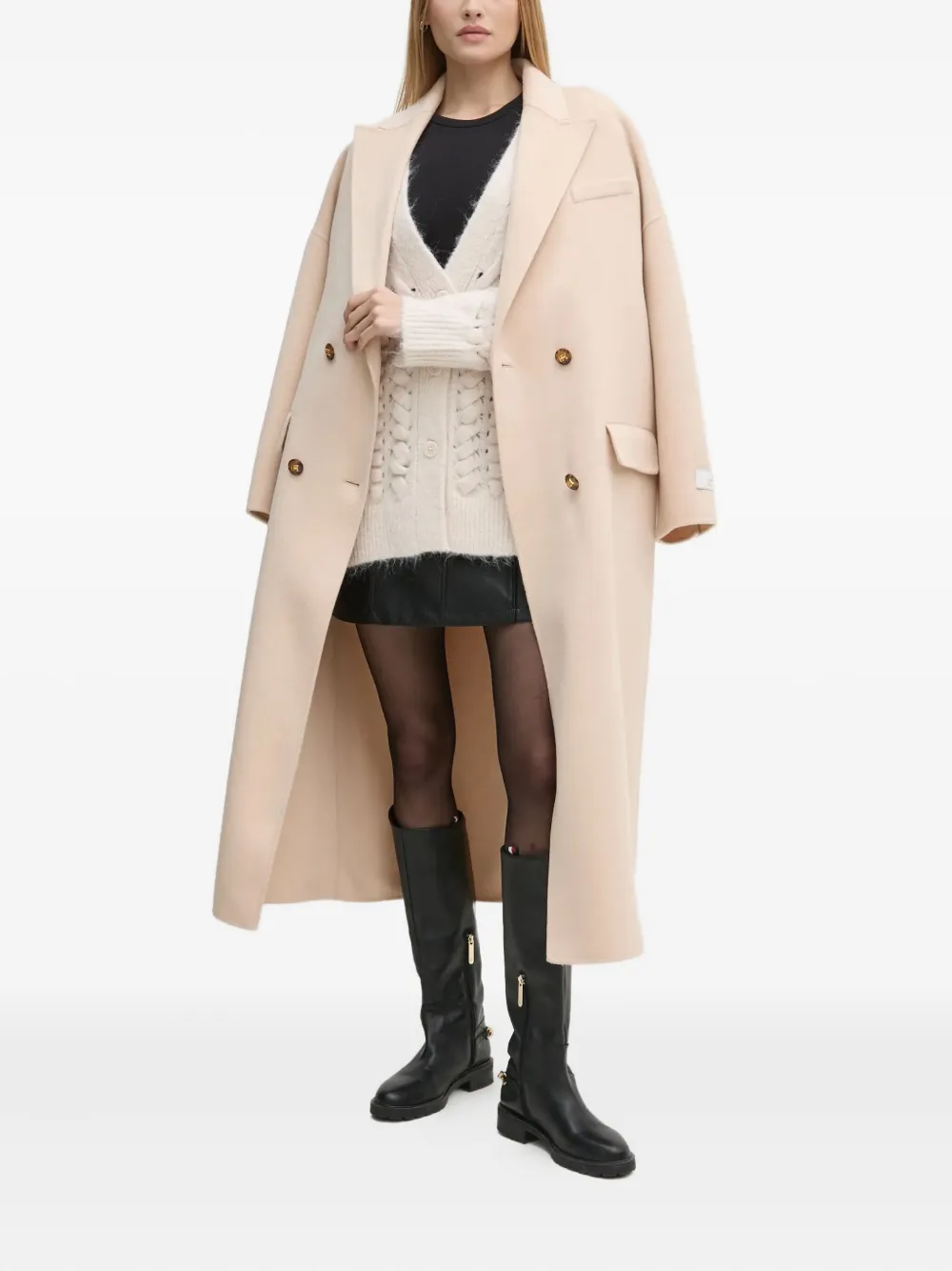 Sisley Paris Cable-knit Cardigan In White