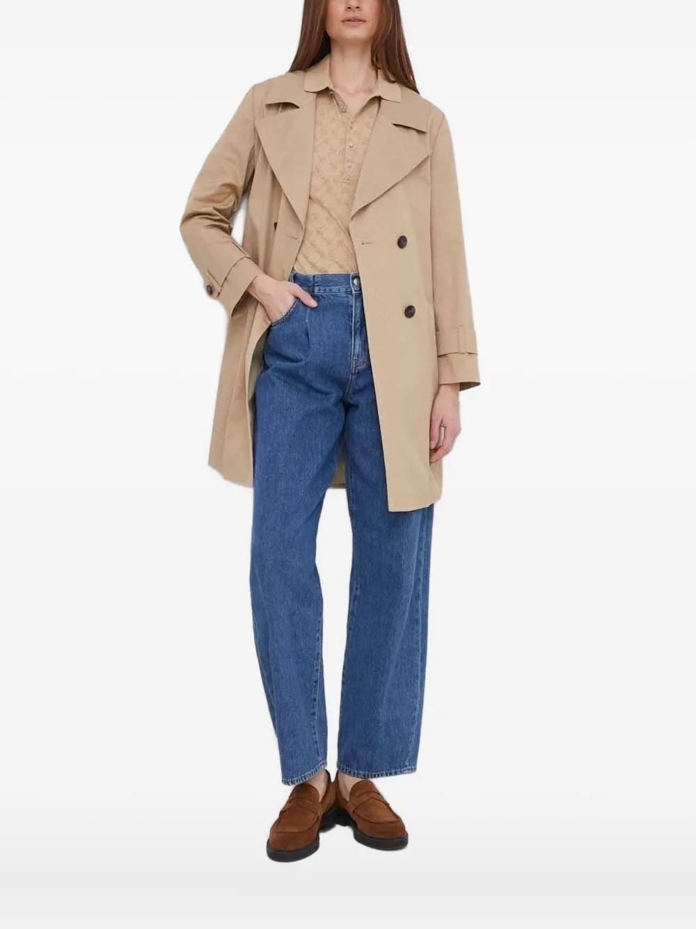 Sisley belted double-breasted trench coat | Neutrals | Image 1