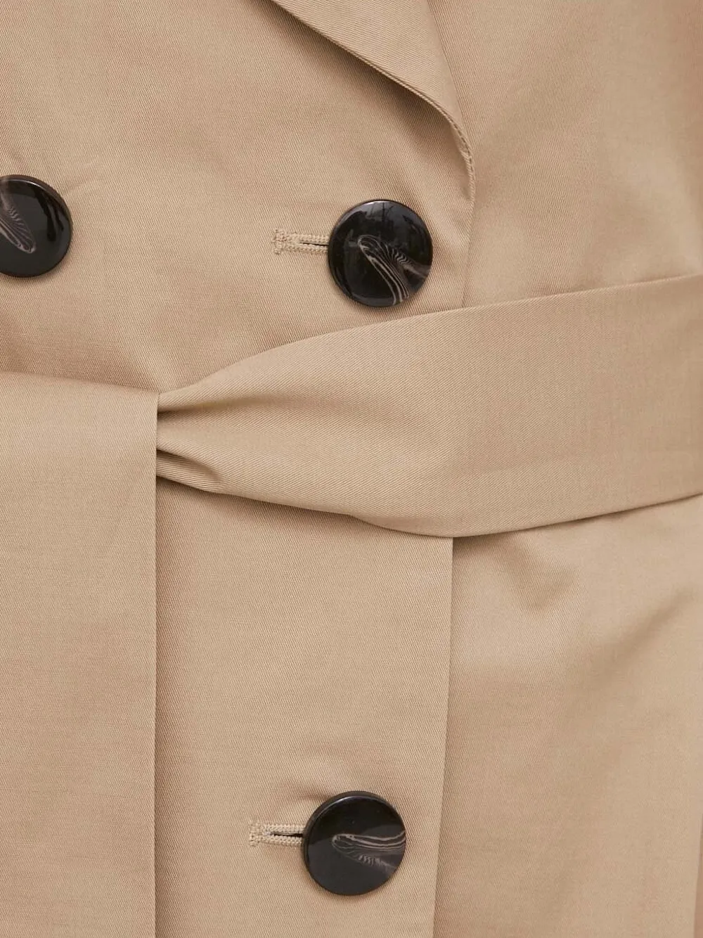 Sisley Paris Belted Double-breasted Trench Coat In Neutral