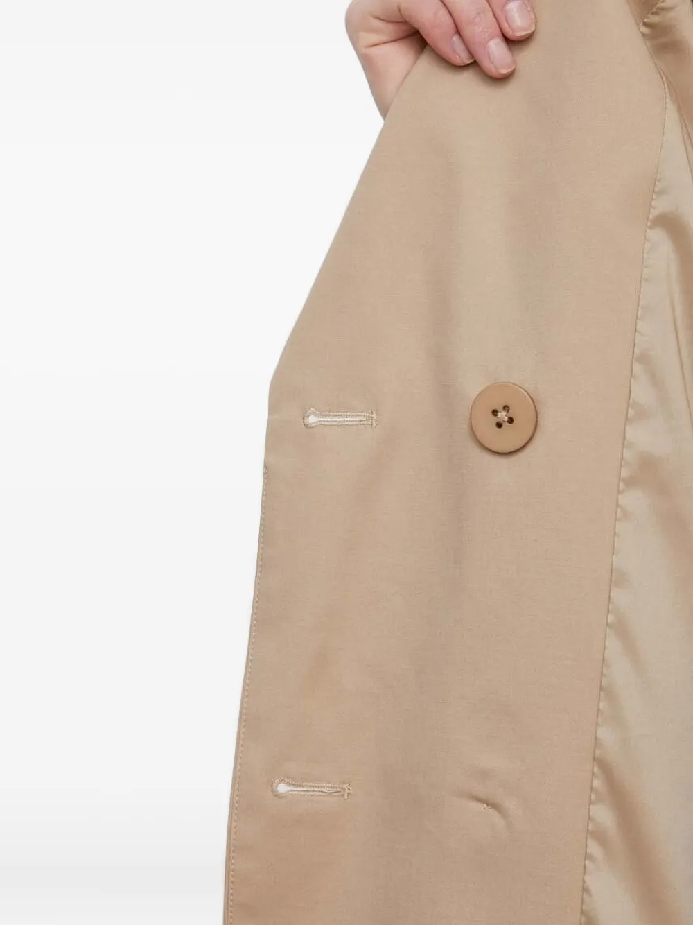 Sisley Paris Belted Double-breasted Trench Coat In Neutral