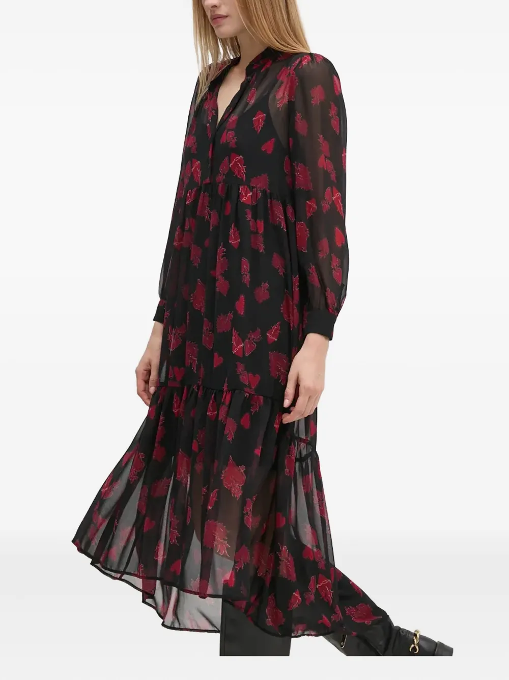 Sisley Zijden mini-jurk - Zwart