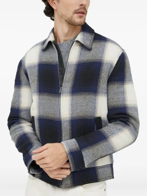 Sisley checked-print zip-up shirt jacket