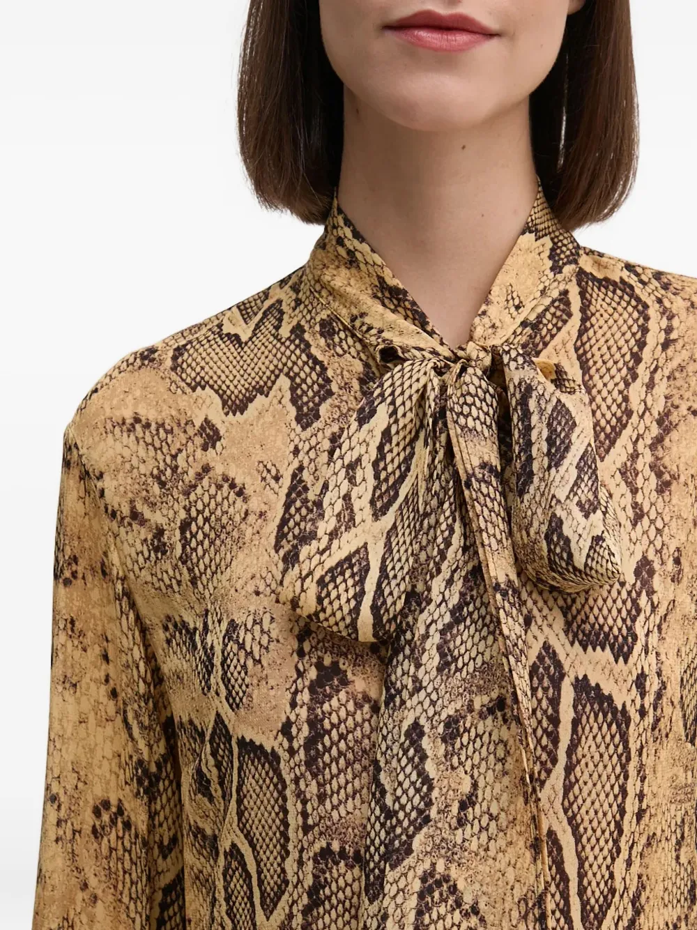 Sisley Paris Snake-print Mini Dress In Brown