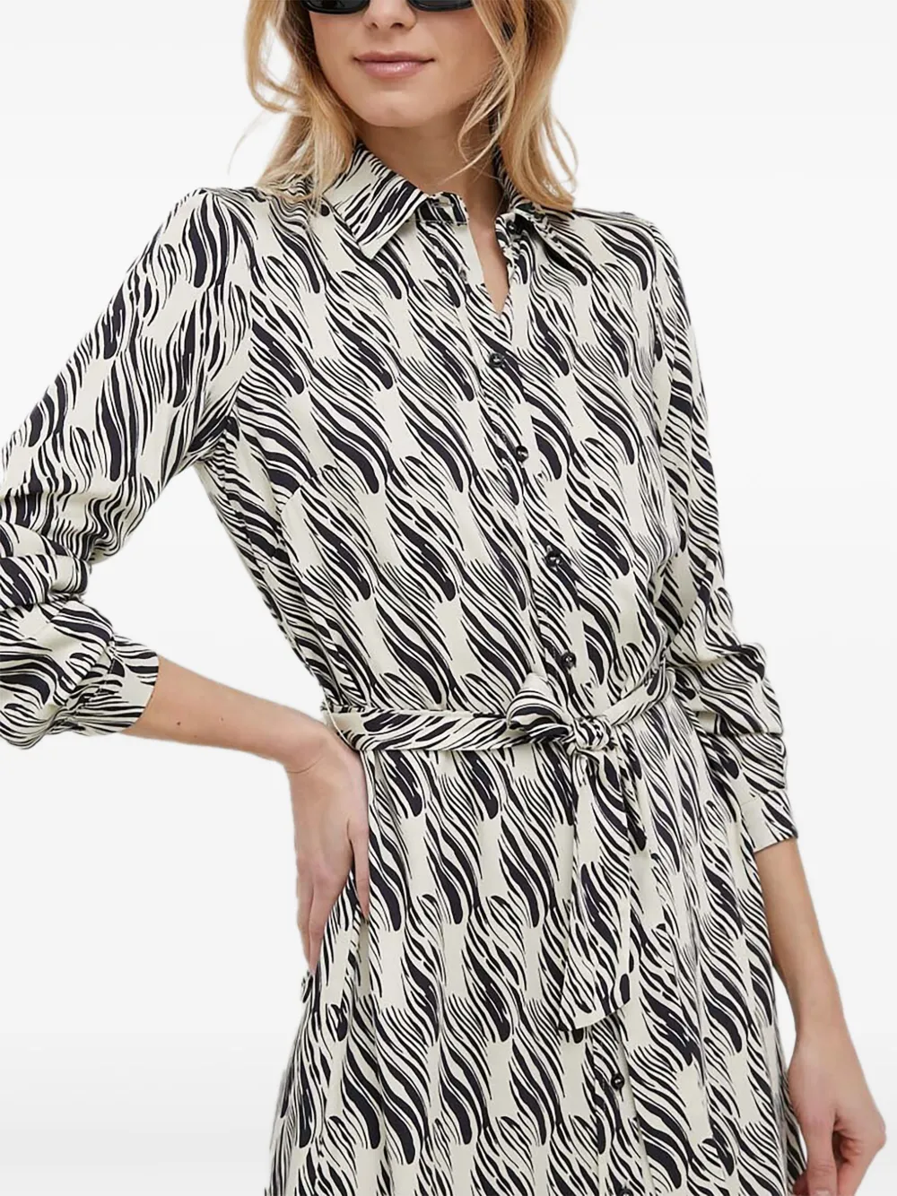 Sisley Blousejurk met ceintuur Wit