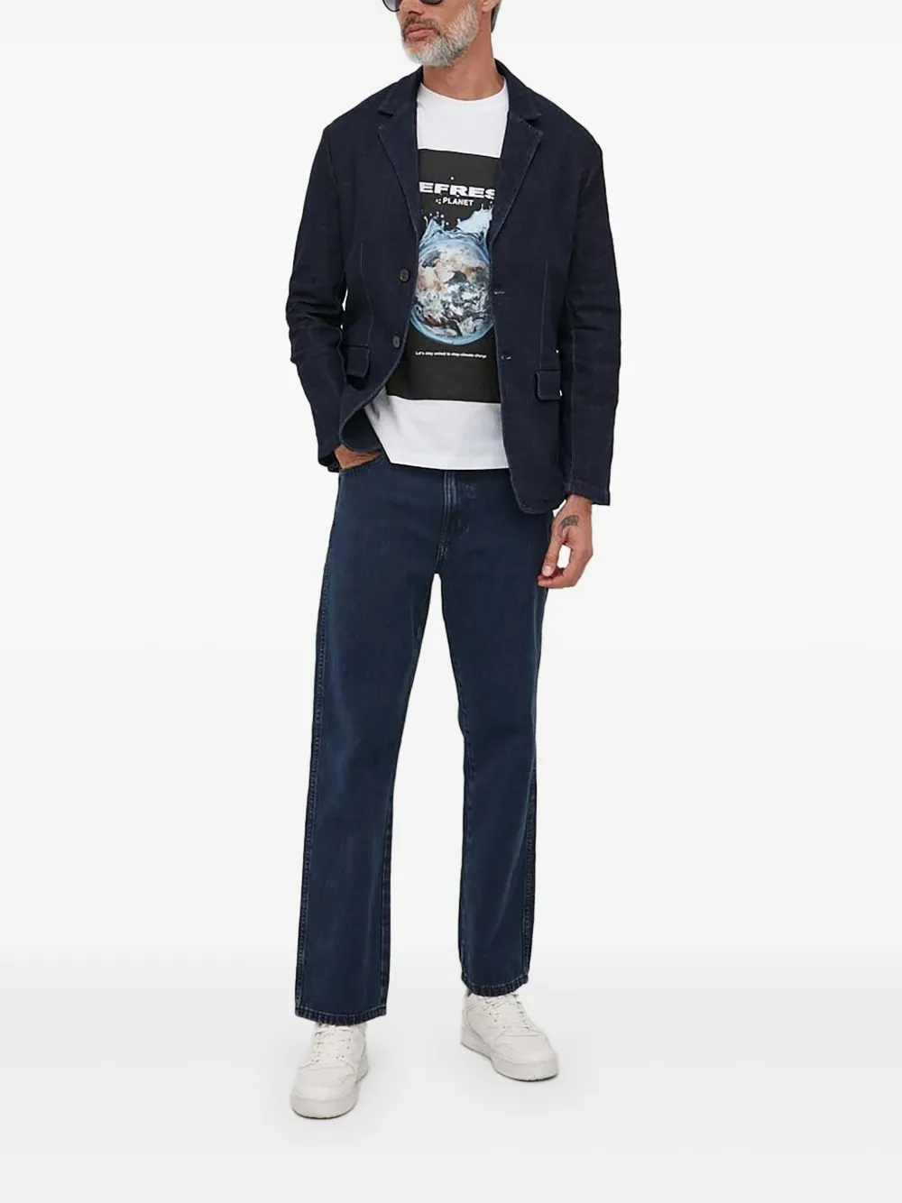 Sisley two-button denim blazer | Blue | Image 1