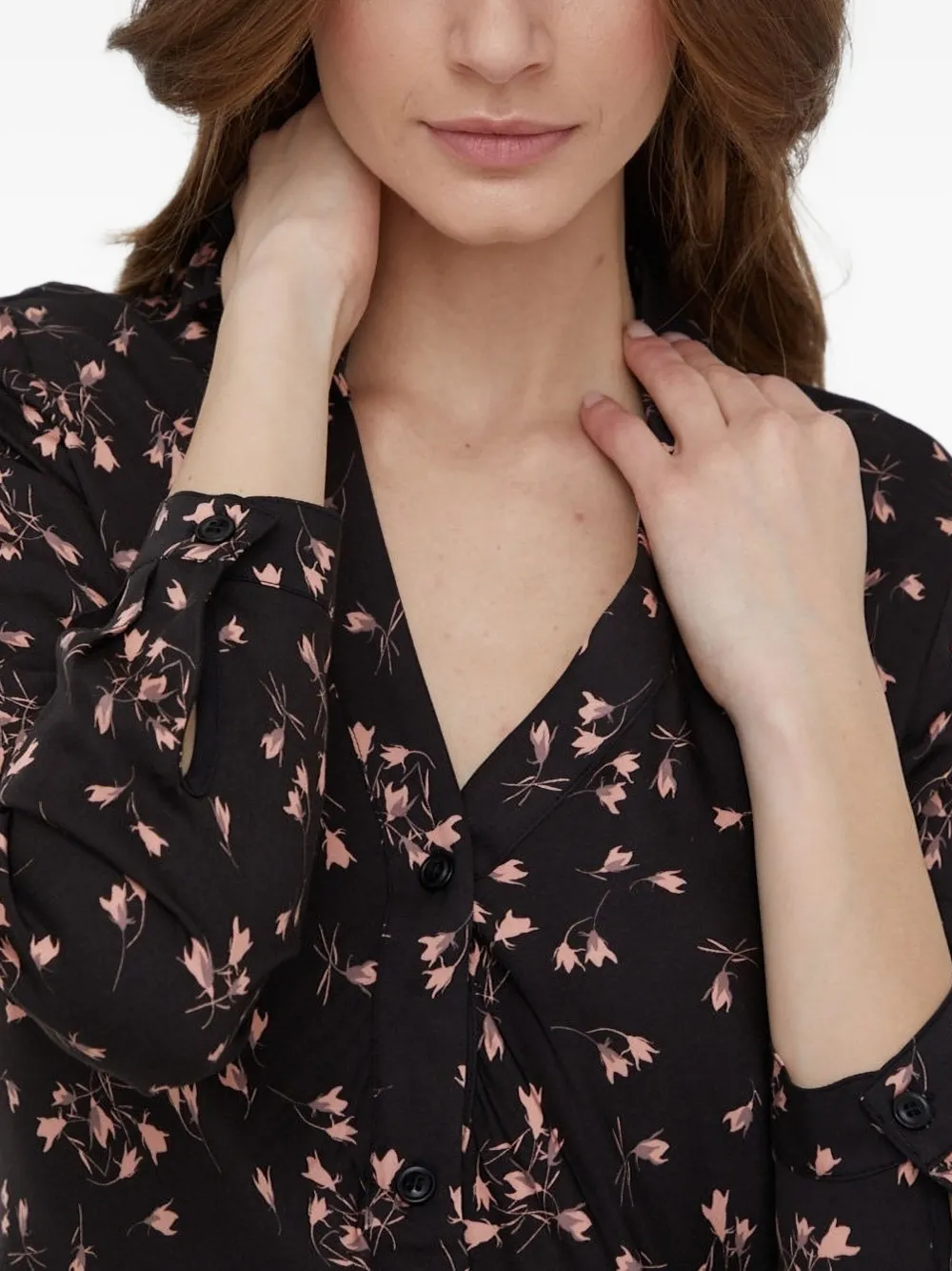 Sisley Paris Floral-print Buttoned Midi Day Dress In Multi