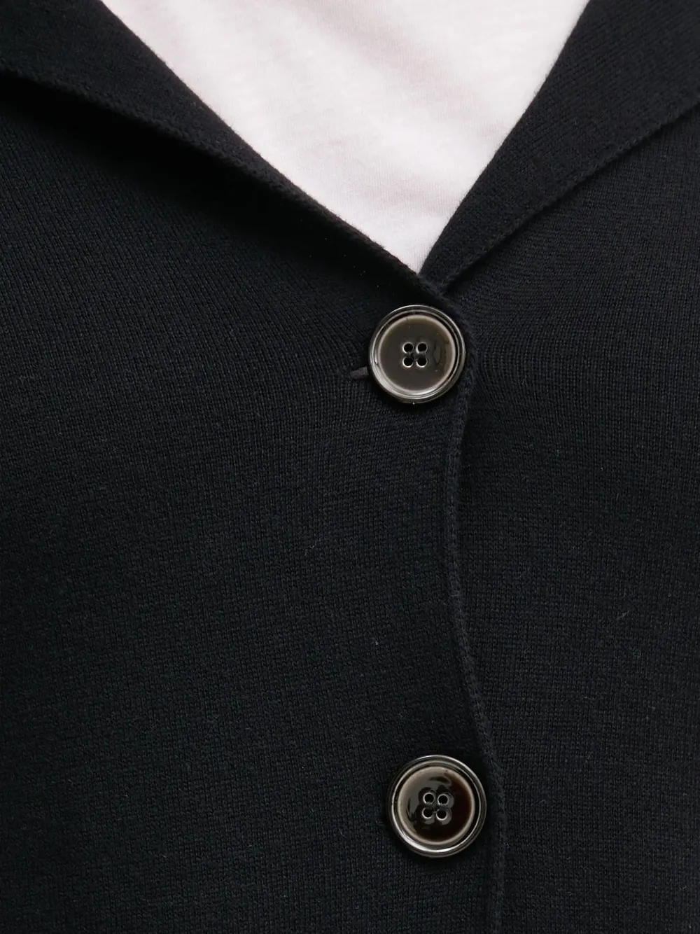 Sisley Paris Lapel-collar Button Cardigan In Black