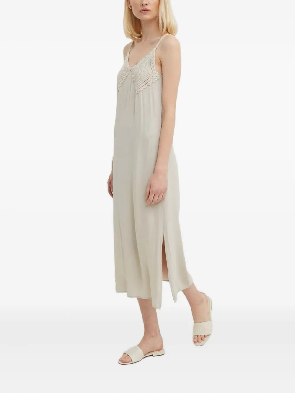 Sisley Blousejurk met gehaakt detail Beige