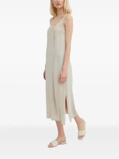 Sisley crochet-detail slip dress