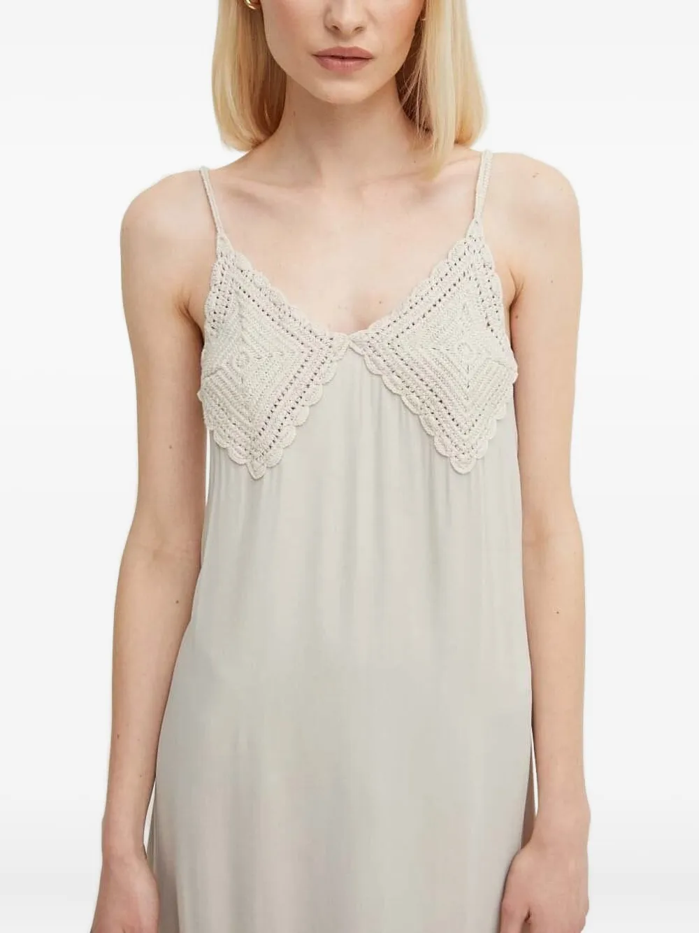 Sisley Blousejurk met gehaakt detail Beige