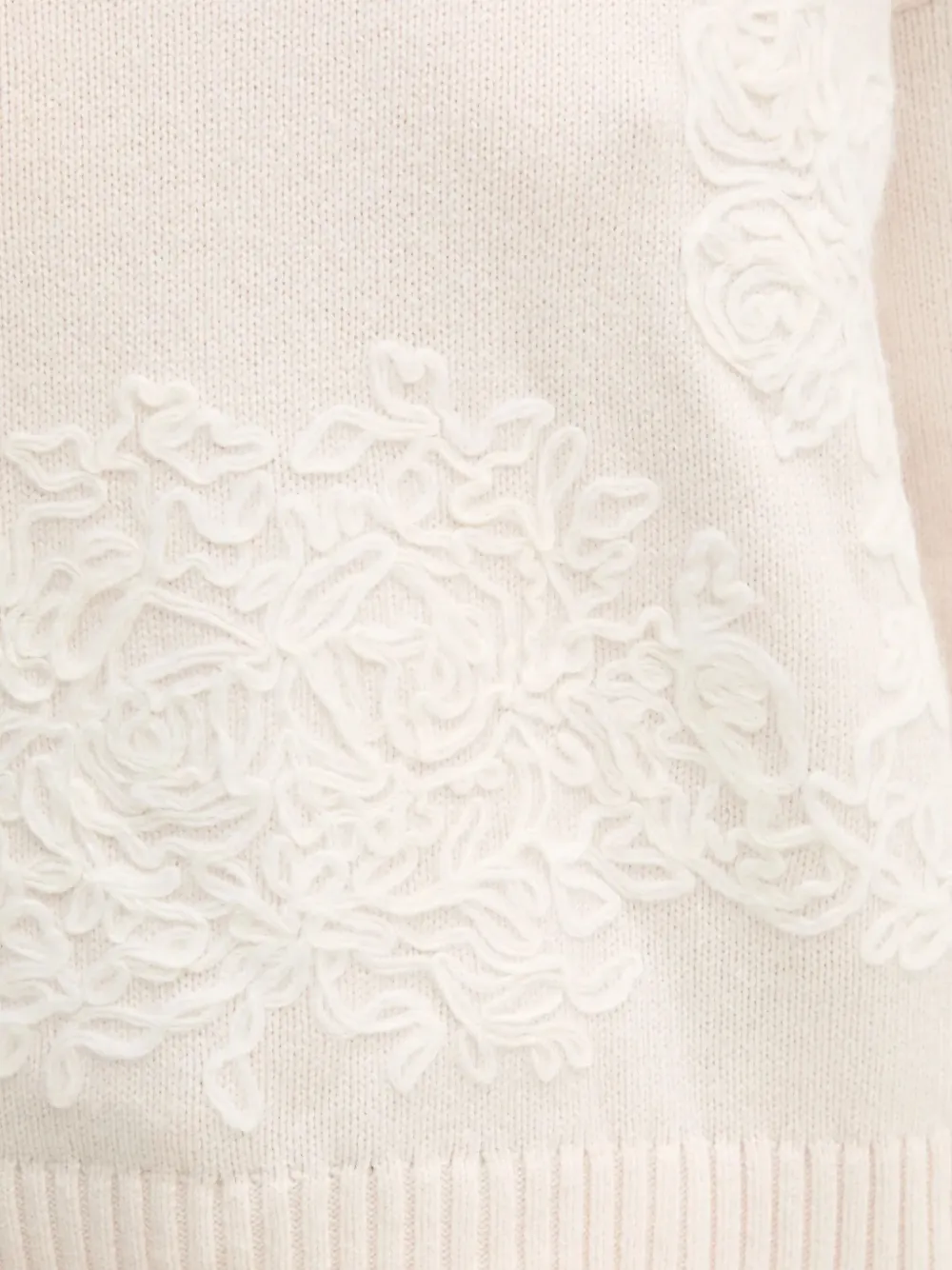 Sisley Paris Floral-appliqué Sweater In Neutral
