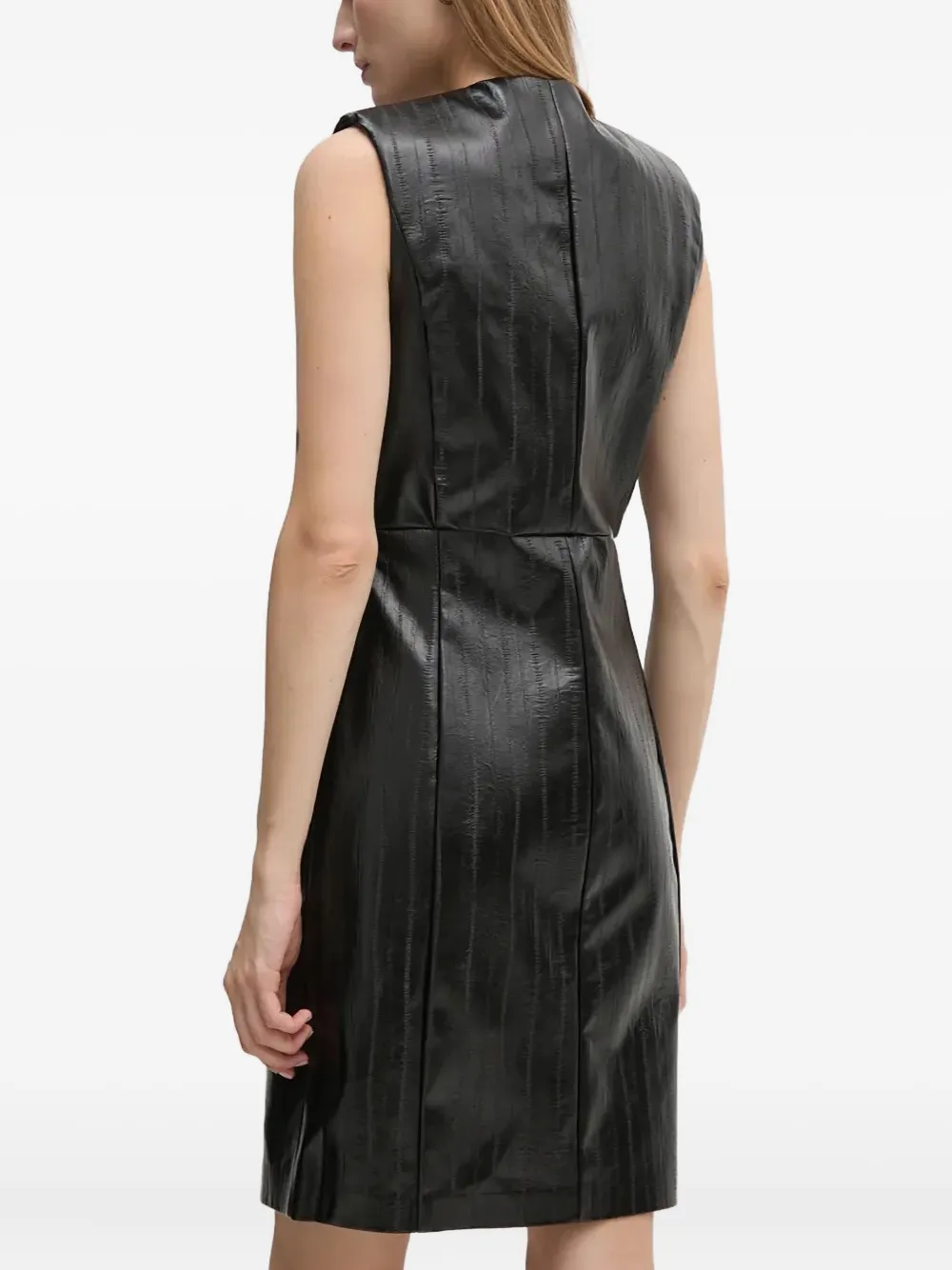 Sisley Paris V-neck Sleeveless Mini Dress In Black