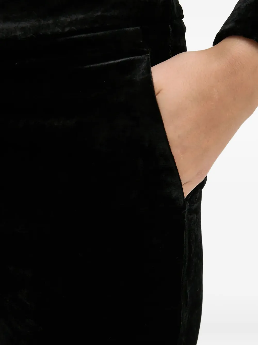 Sisley Paris Velvet Trousers In Black