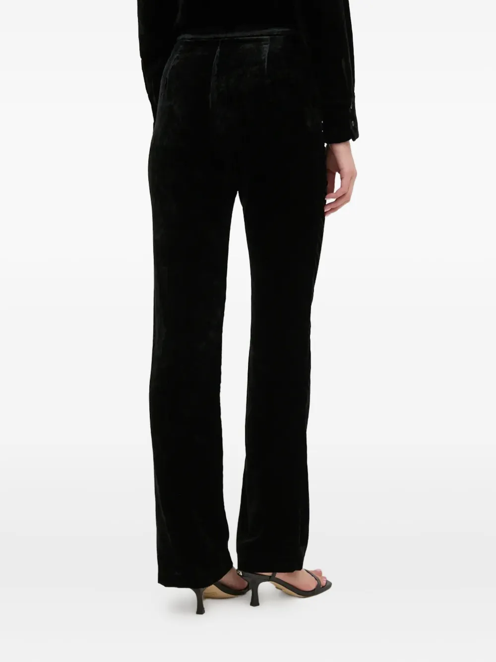Sisley Paris Velvet Trousers In Black