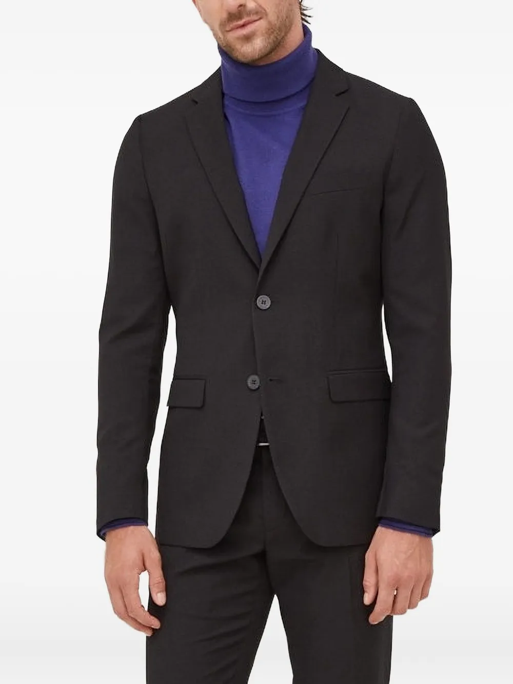 Sisley single-breasted flap-pocket blazer Zwart
