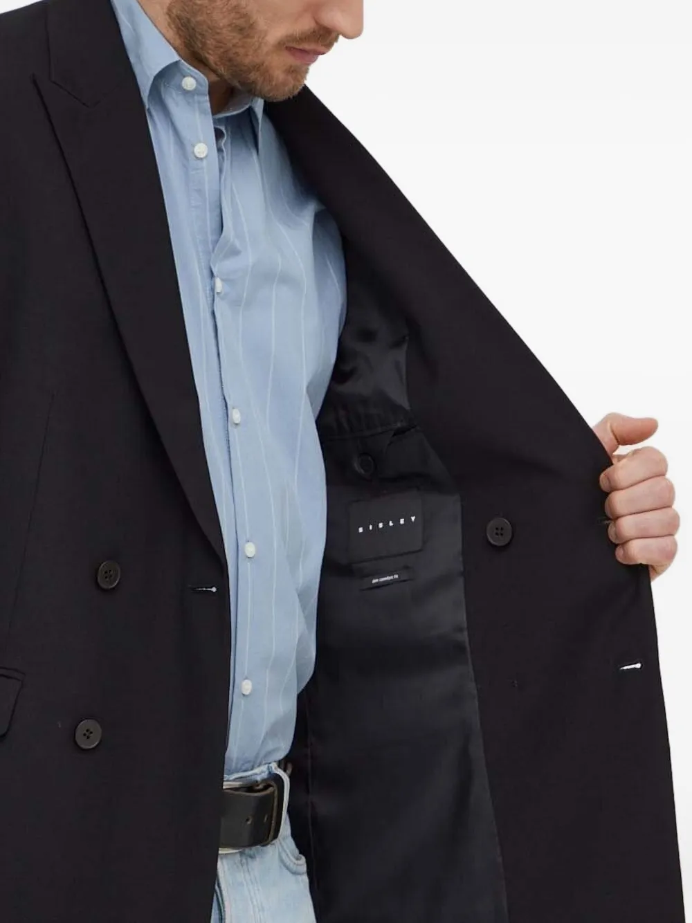 Sisley Blazer met dubbele rij knopen en vier knopen Zwart