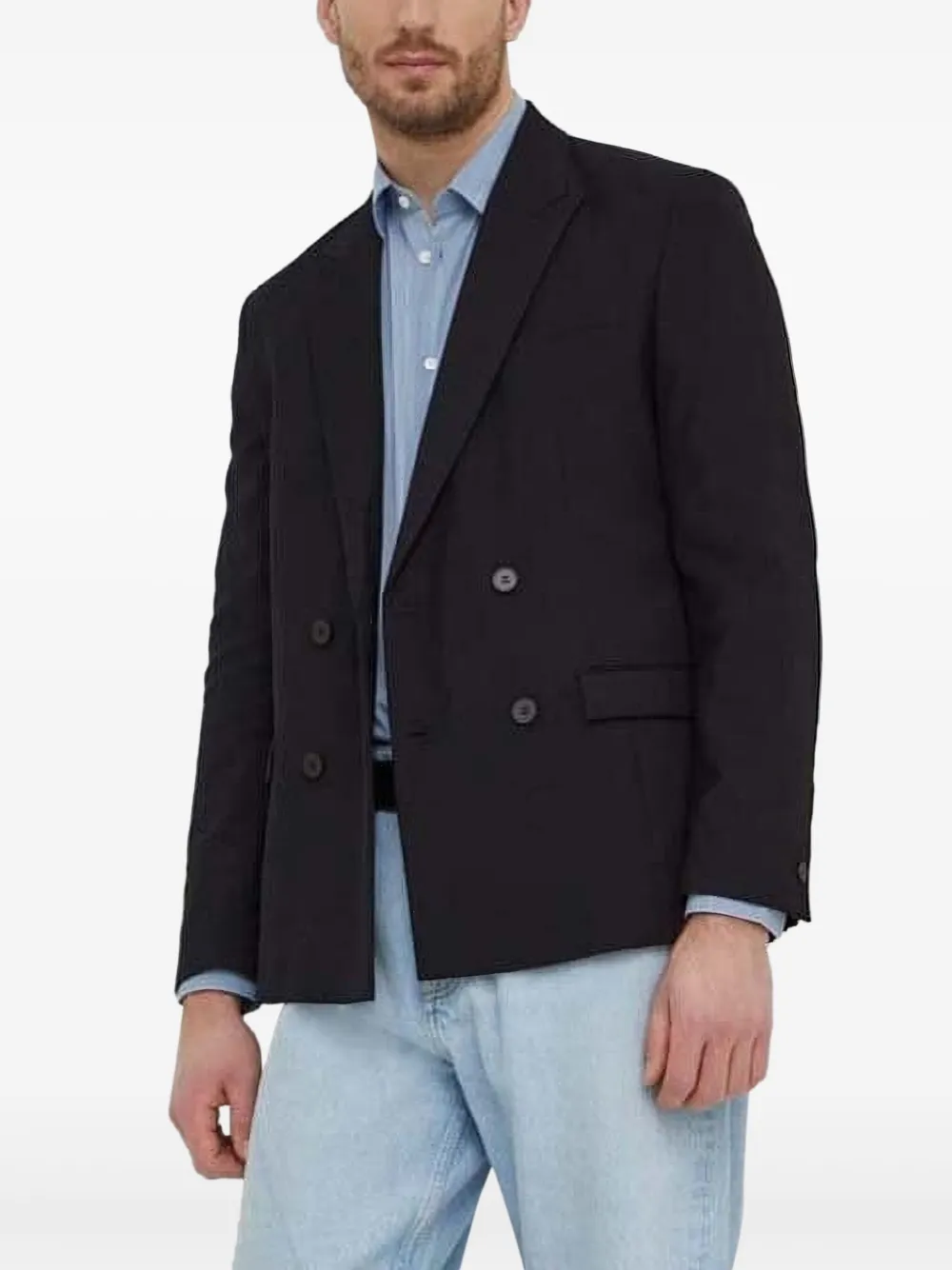 Sisley Blazer met dubbele rij knopen en vier knopen Zwart