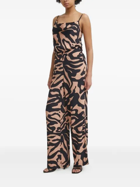 Sisley cowl-neck zebra-print jumpsuit