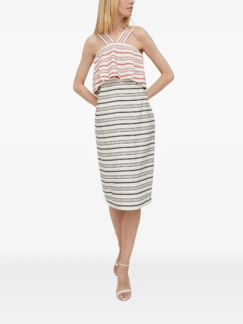 Sisley striped pleated midi dress