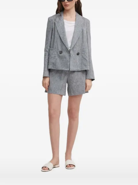 Sisley double-breasted linen-blend jacket 