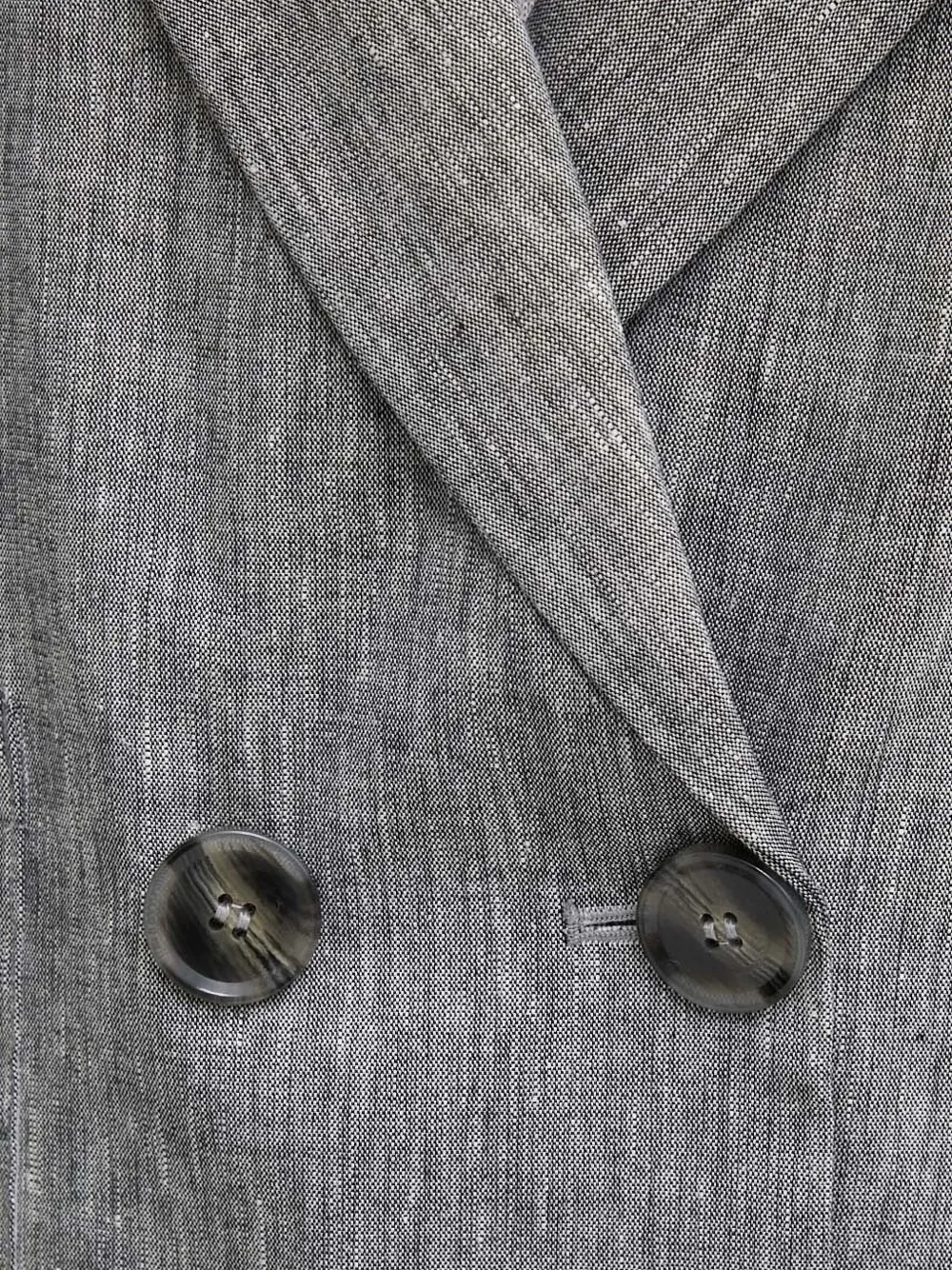 Sisley Paris Double-breasted Linen-blend Jacket In Gray