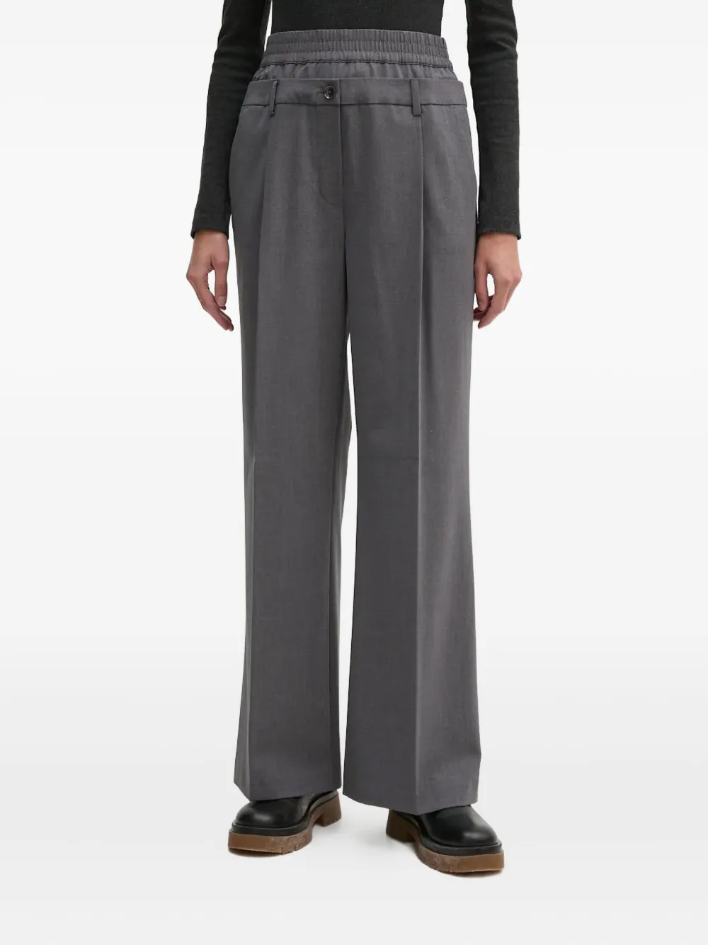 Sisley Paris Pleat-detail Trousers In Gray