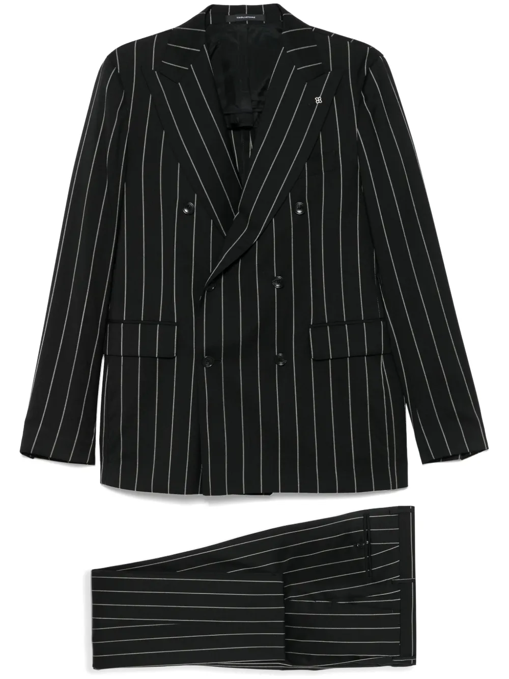 Tagliatore pinstriped suit | Black | Image 1