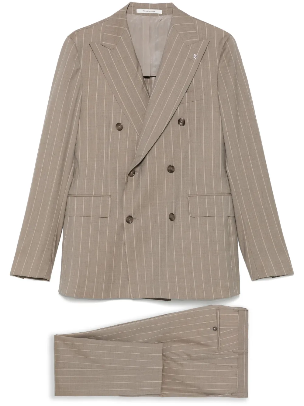 Tagliatore pinstriped suit | Brown | Image 1