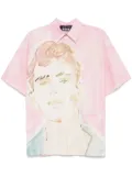 MSGM x Luke Edward Hall illustration style-print shirt - Pink